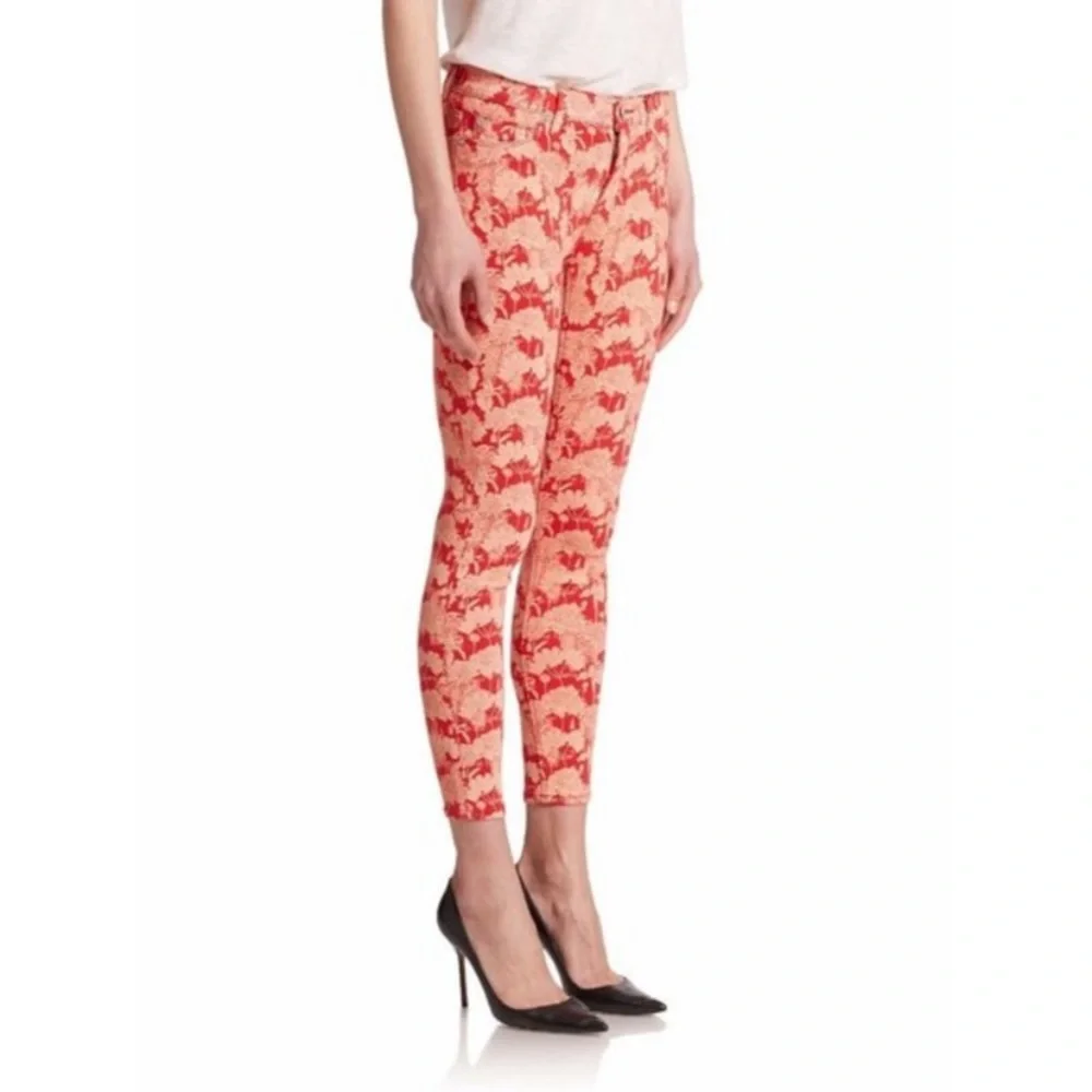 Hudson Flowered Nico Midrise Ankle Super Skinny